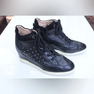 Geox studded wedge sneakers